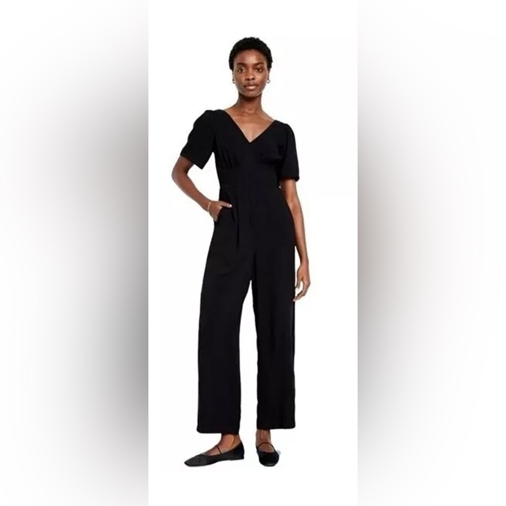 Old Navy Waist-Defined Puff-Sleeve Jumpsuit Size XS Tall